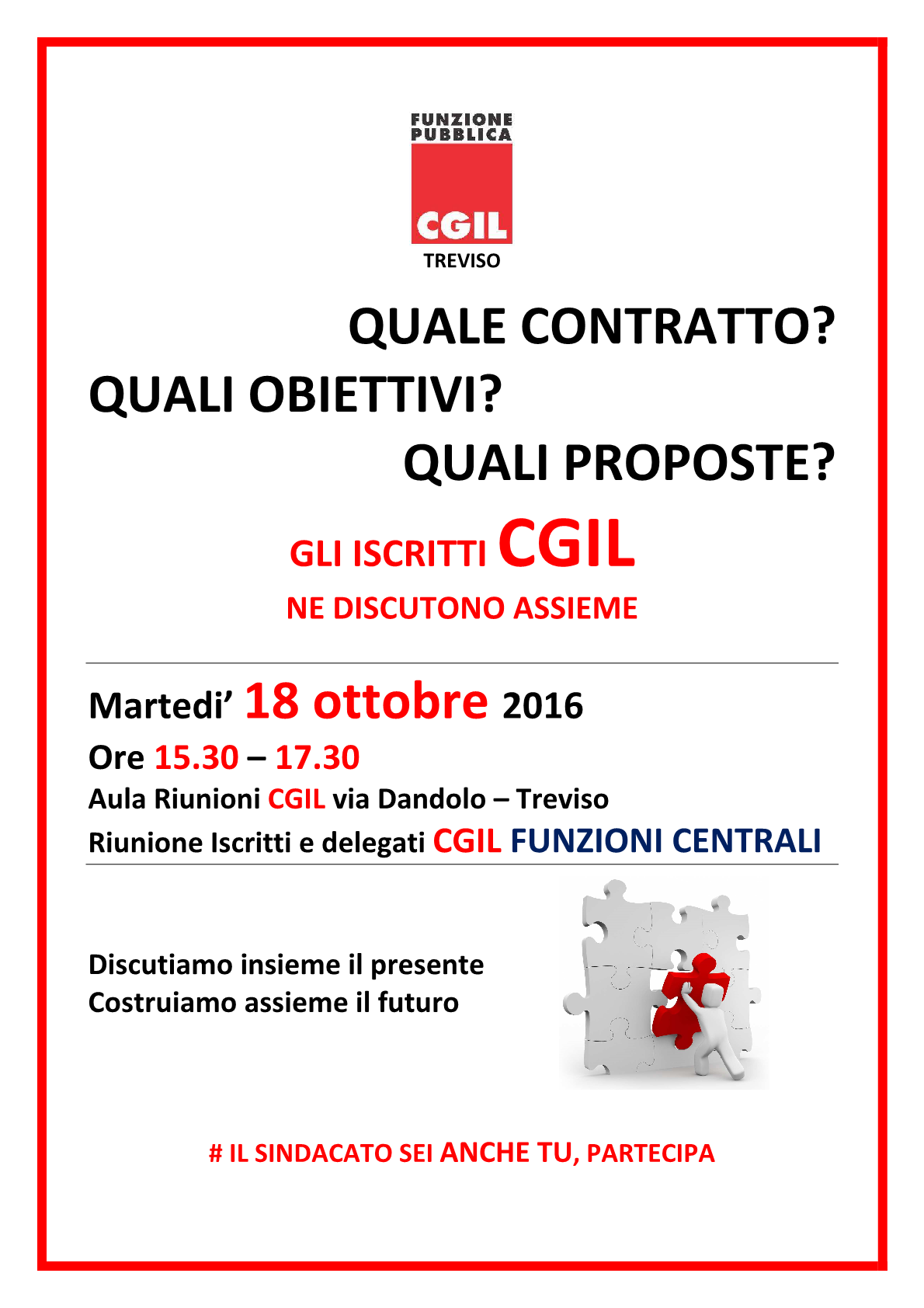 Riunione iscritti e delegati CGIL - Funzioni Centrali - Treviso 18.10.16